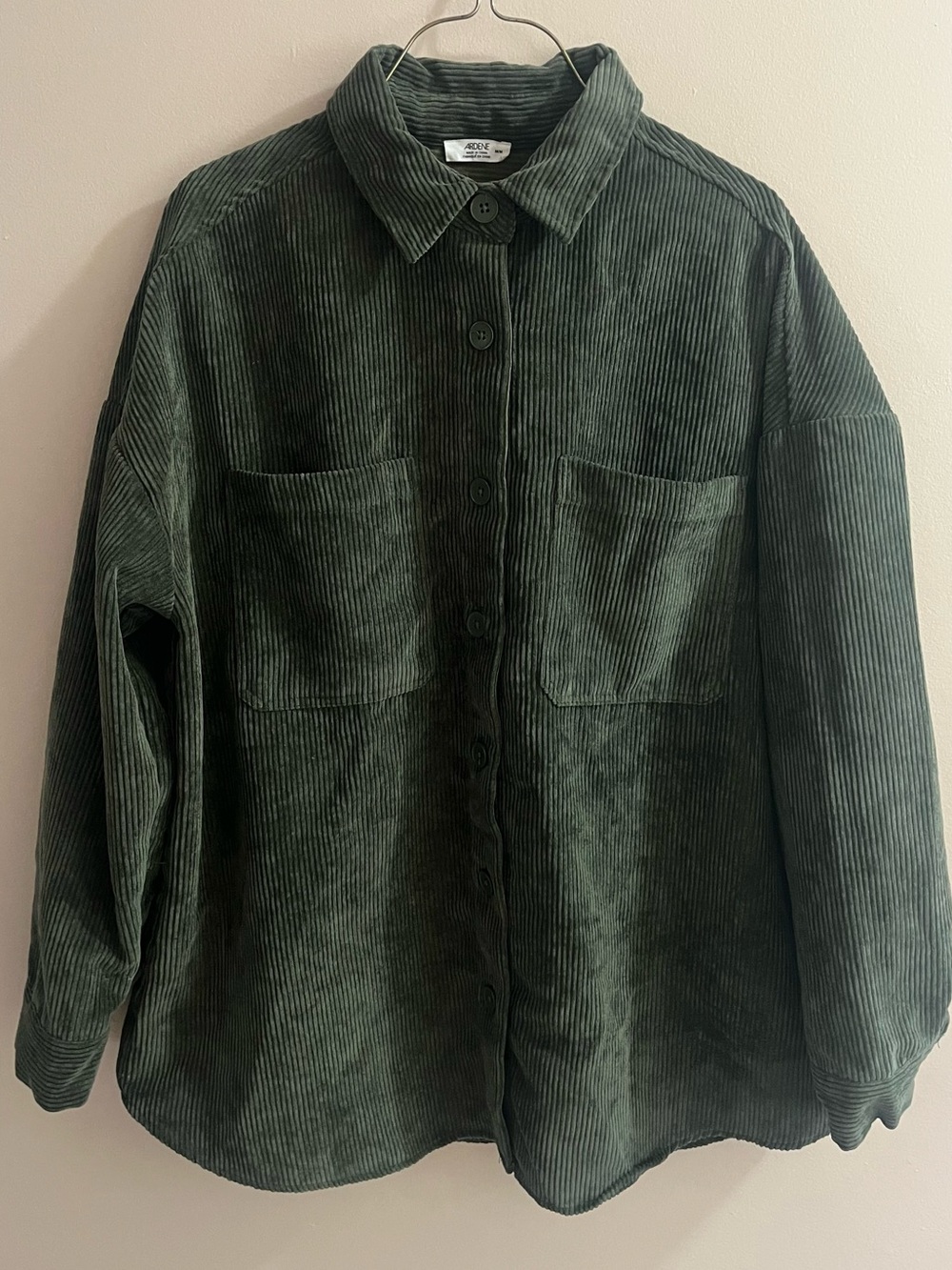 Ardene Forest Green Corduroy Button-Down Shirt Jacket